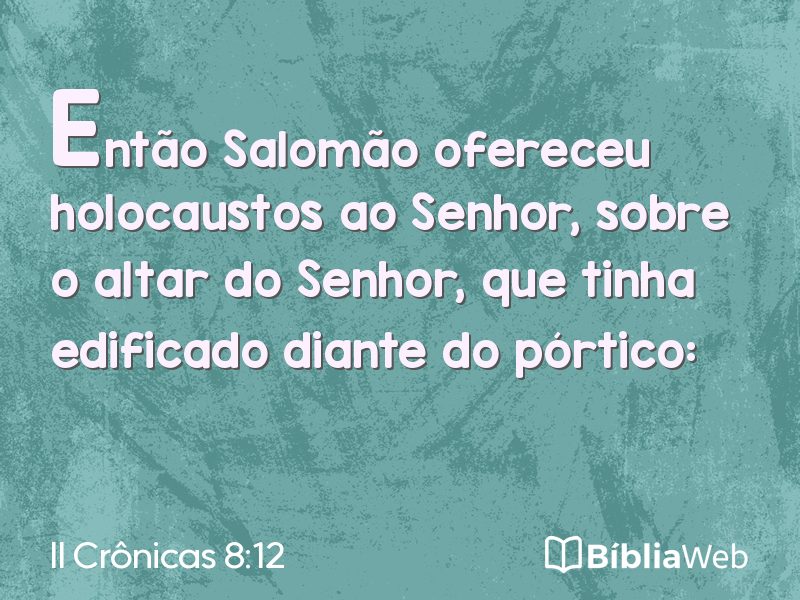 II Crônicas 8:12 em imagem para compartilhar