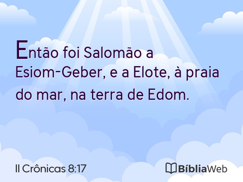II Crônicas 8:17 em imagem para compartilhar