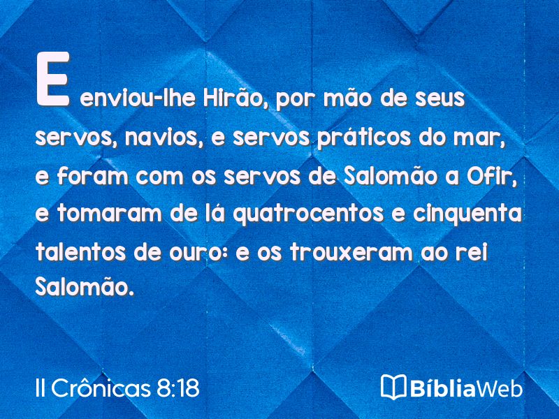 II Crônicas 8:18 em imagem para compartilhar