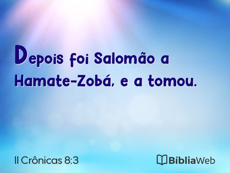 II Crônicas 8:3 em imagem para compartilhar