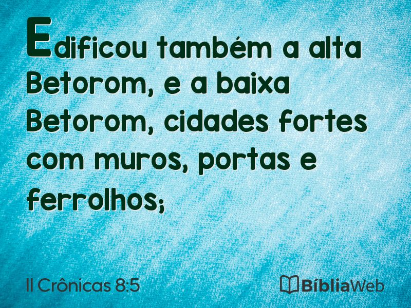 II Crônicas 8:5 em imagem para compartilhar