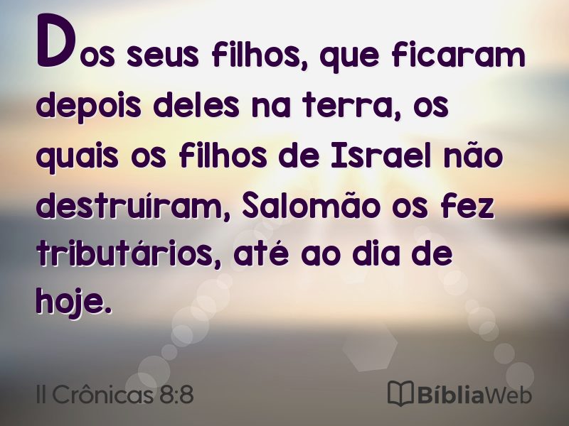 II Crônicas 8:8 em imagem para compartilhar