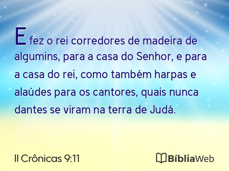 II Crônicas 9:11 em imagem para compartilhar