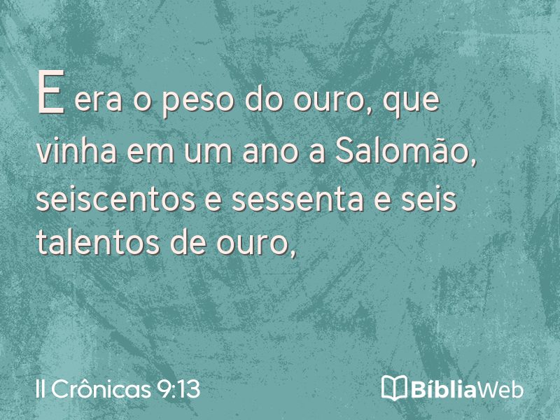 II Crônicas 9:13 em imagem para compartilhar