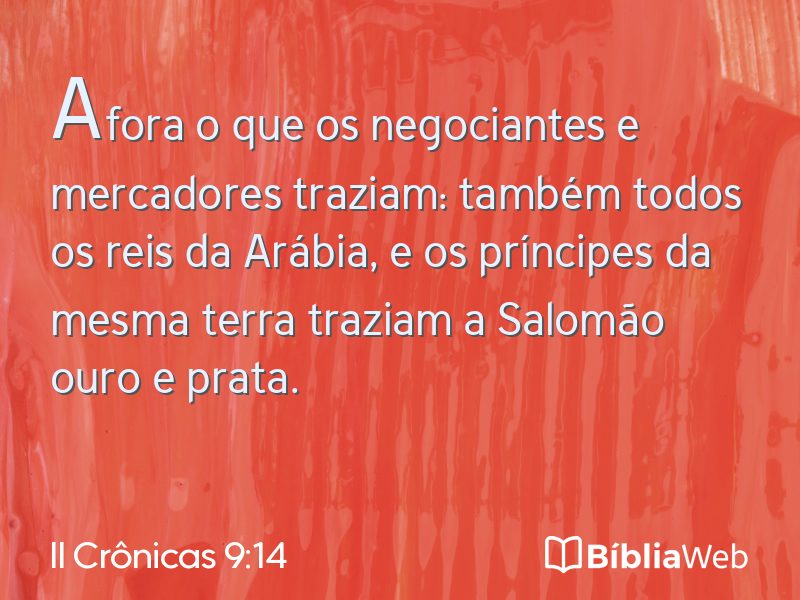 II Crônicas 9:14 em imagem para compartilhar
