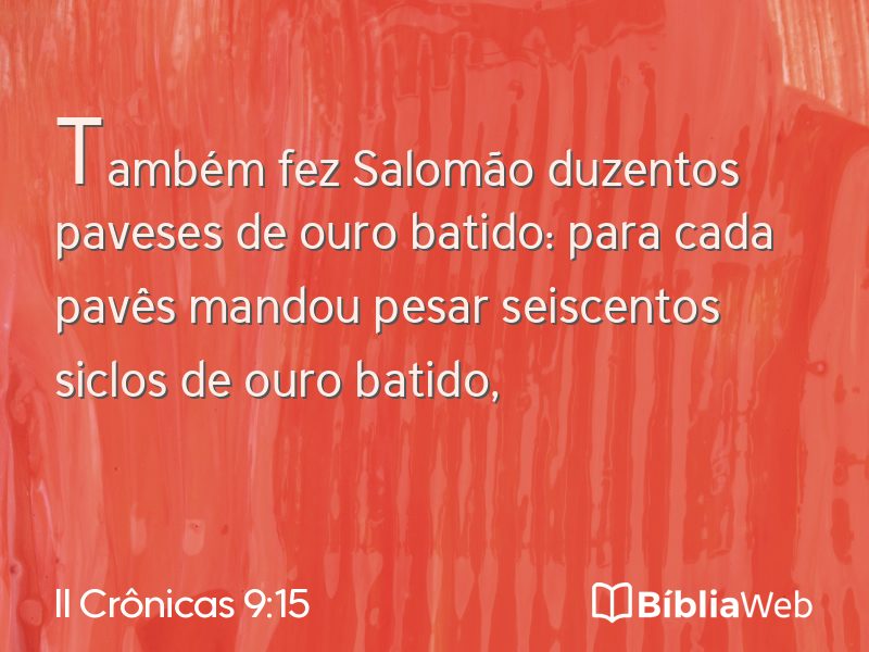 II Crônicas 9:15 em imagem para compartilhar