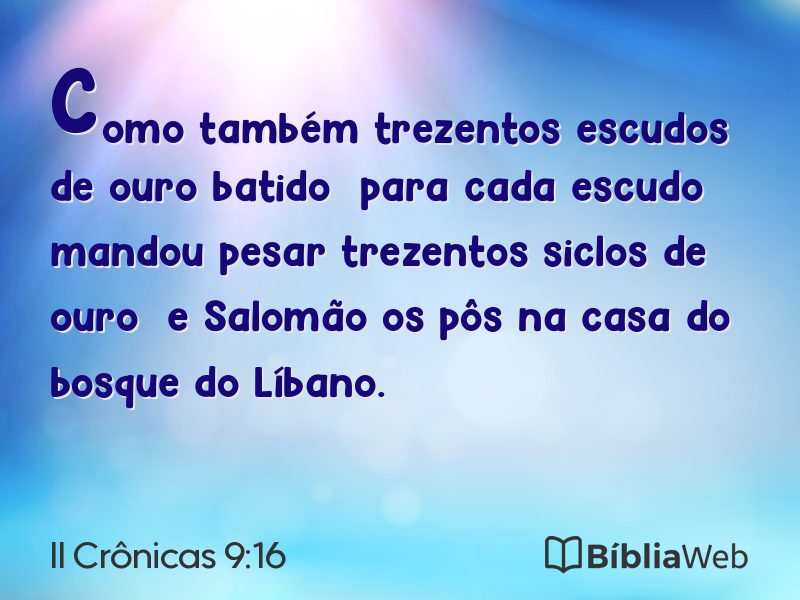 II Crônicas 9:16 em imagem para compartilhar