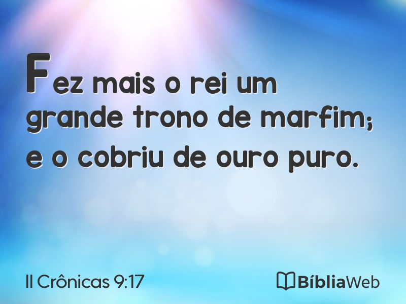 II Crônicas 9:17 em imagem para compartilhar
