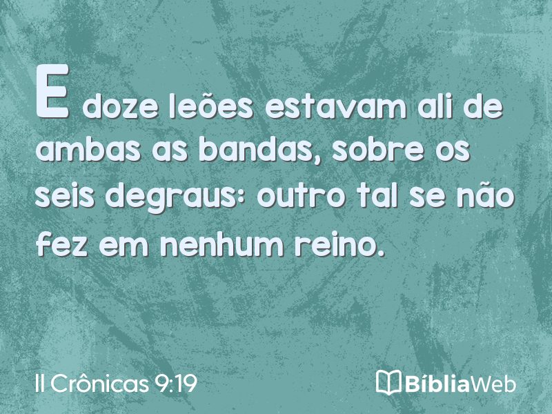 II Crônicas 9:19 em imagem para compartilhar