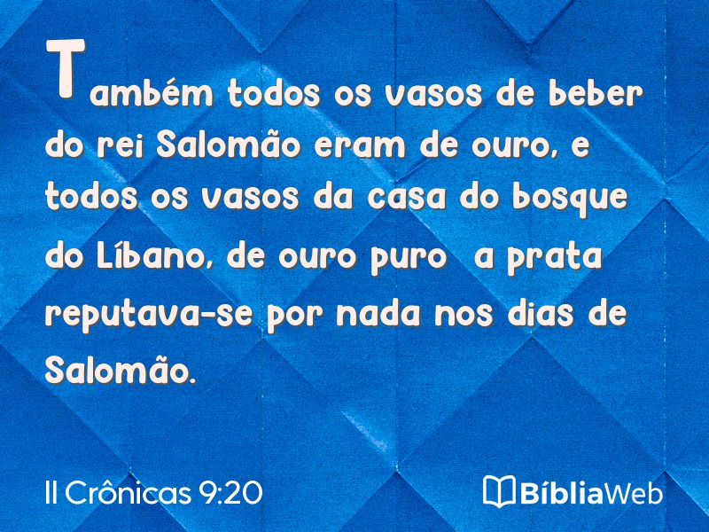 II Crônicas 9:20 em imagem para compartilhar