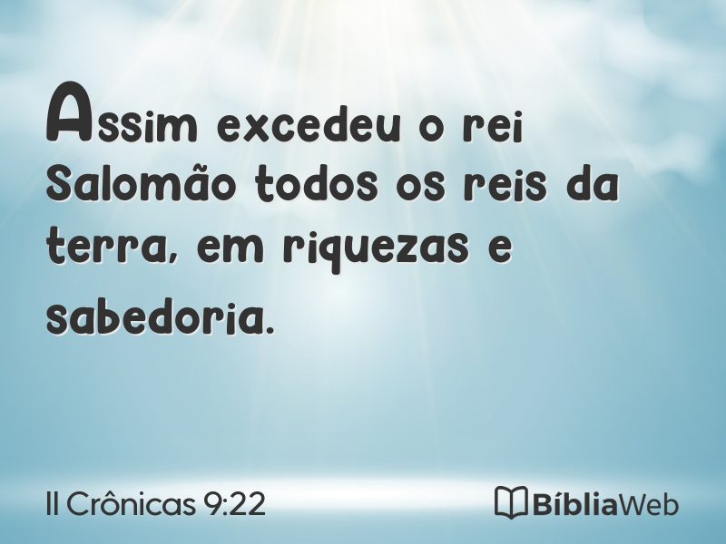 II Crônicas 9:22 em imagem para compartilhar