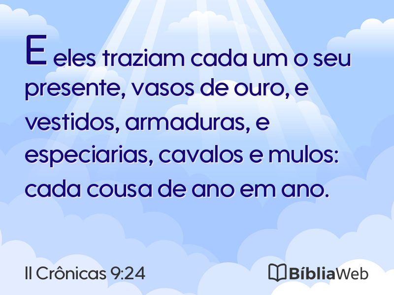 II Crônicas 9:24 em imagem para compartilhar