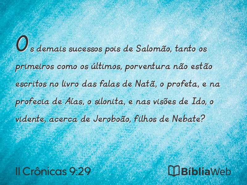 II Crônicas 9:29 em imagem para compartilhar