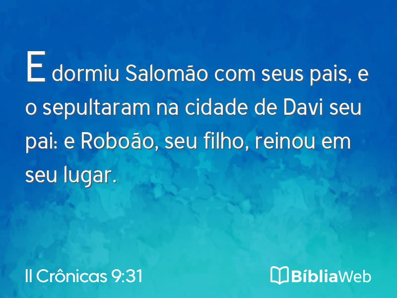 II Crônicas 9:31 em imagem para compartilhar