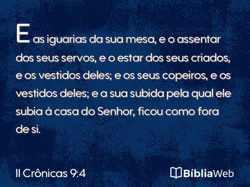 II Crônicas 9:4 em imagem para compartilhar