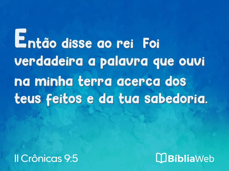 II Crônicas 9:5 em imagem para compartilhar
