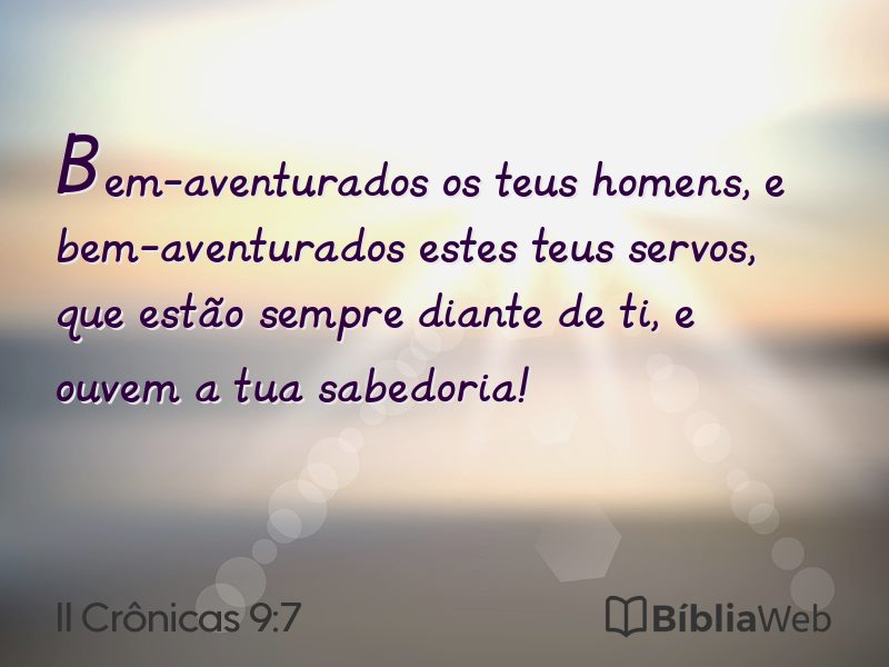 II Crônicas 9:7 em imagem para compartilhar