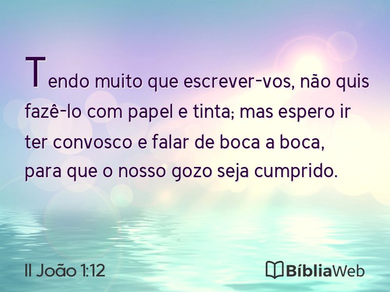 II João 1:12 em imagem para compartilhar