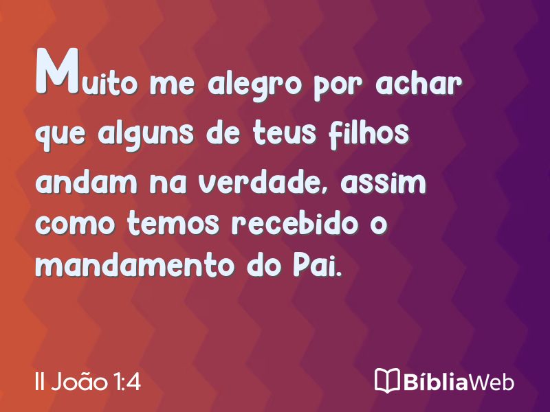 II João 1:4 em imagem para compartilhar