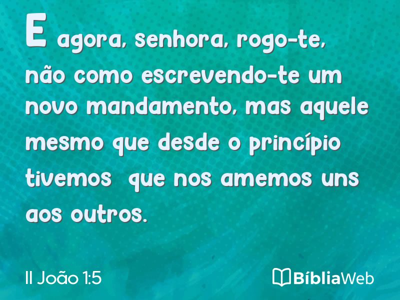 II João 1:5 em imagem para compartilhar