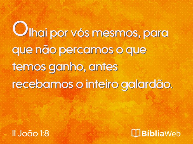 II João 1:8 em imagem para compartilhar