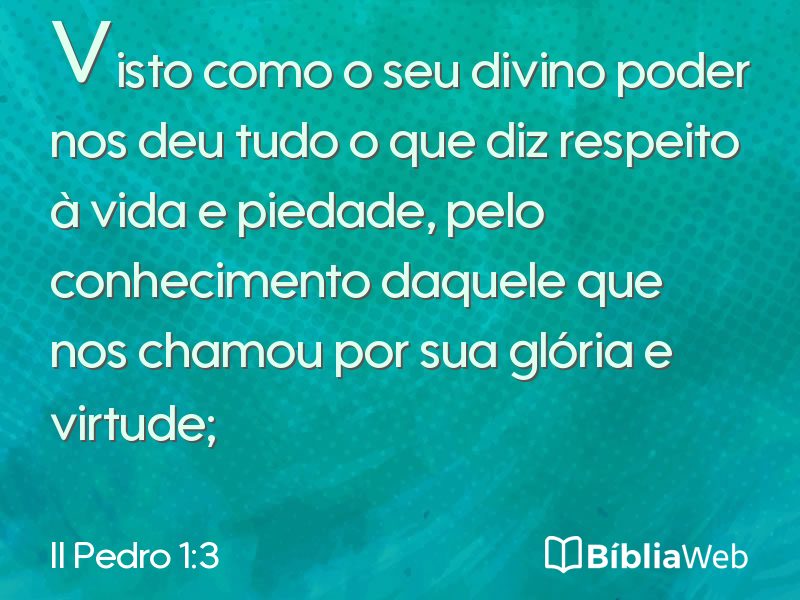 II Pedro 1:3 em imagem para compartilhar