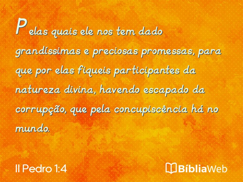 II Pedro 1:4 em imagem para compartilhar