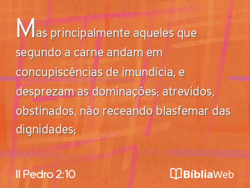 II Pedro 2:10 em imagem para compartilhar