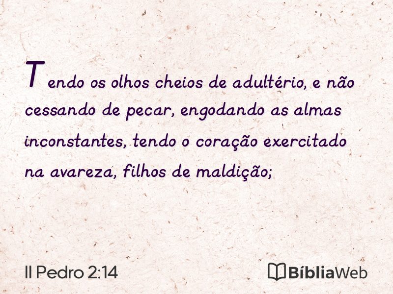 II Pedro 2:14 em imagem para compartilhar