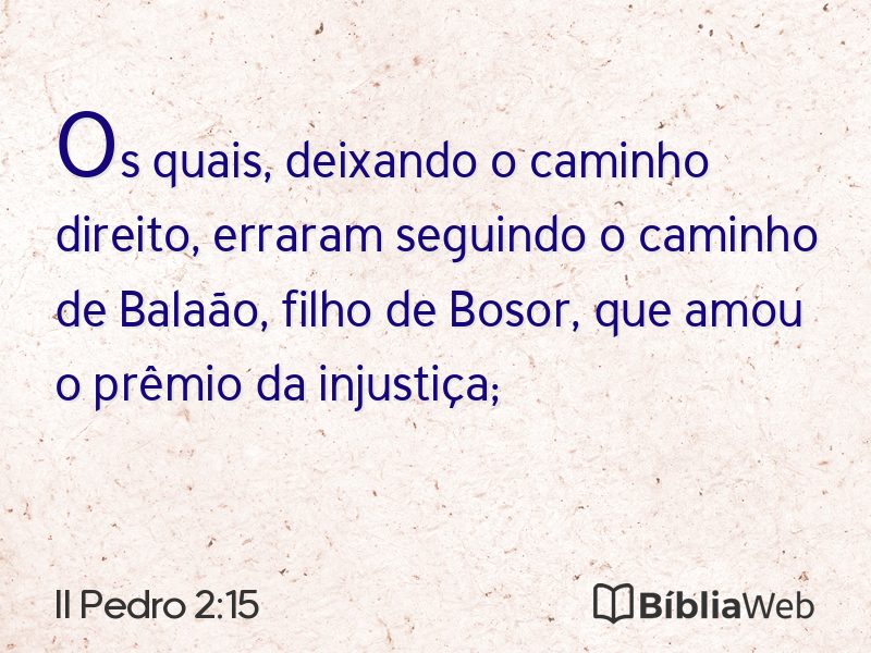 II Pedro 2:15 em imagem para compartilhar