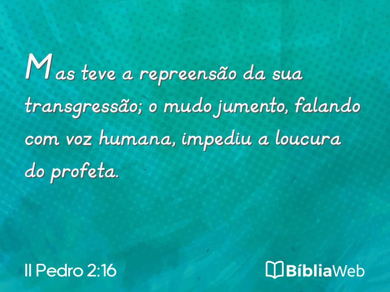 II Pedro 2:16 em imagem para compartilhar