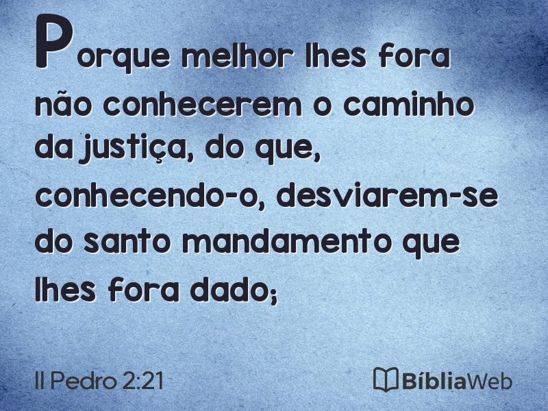 II Pedro 2:21 em imagem para compartilhar