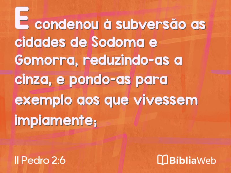 II Pedro 2:6 em imagem para compartilhar