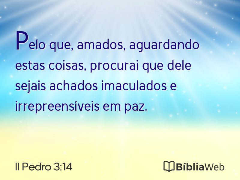 II Pedro 3:14 em imagem para compartilhar