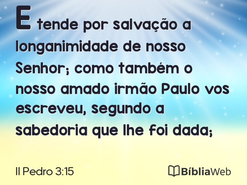 II Pedro 3:15 em imagem para compartilhar