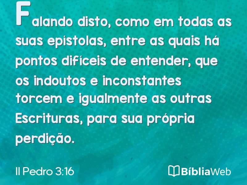 II Pedro 3:16 em imagem para compartilhar