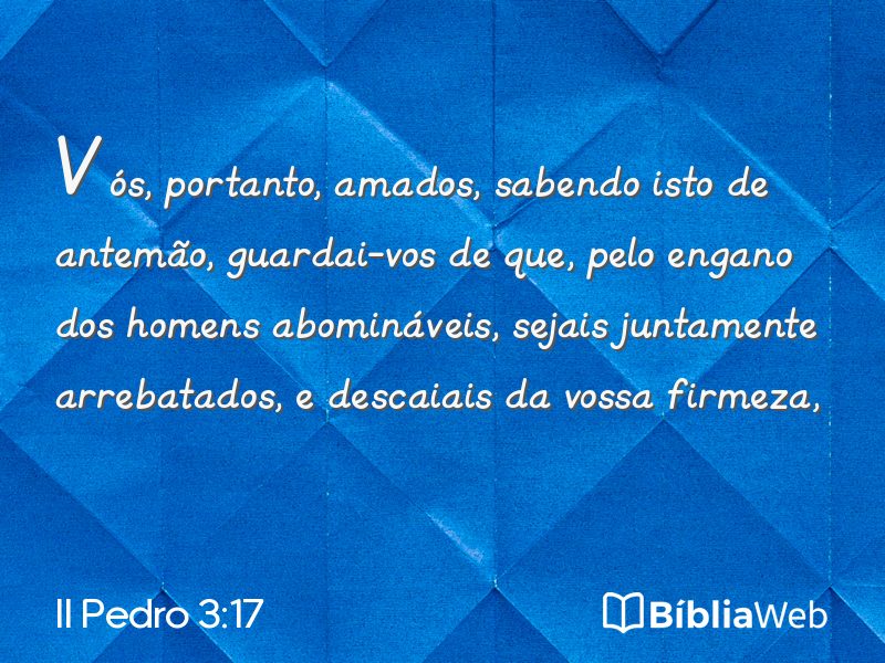 II Pedro 3:17 em imagem para compartilhar