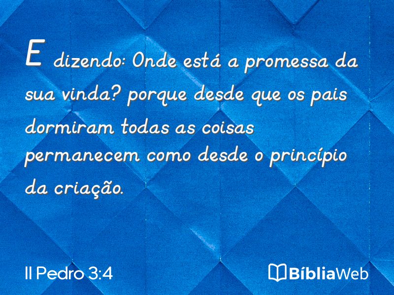 II Pedro 3:4 em imagem para compartilhar