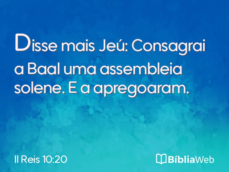 II Reis 10:20 em imagem para compartilhar