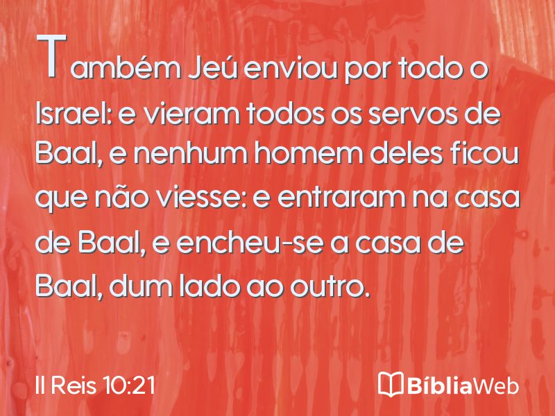 II Reis 10:21 em imagem para compartilhar