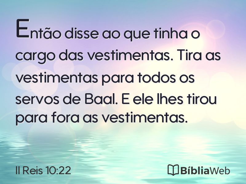 II Reis 10:22 em imagem para compartilhar