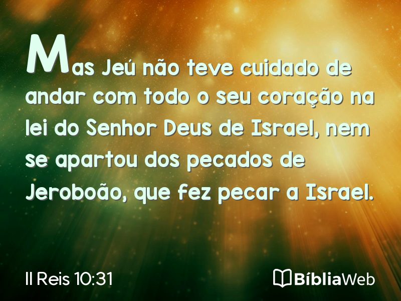 II Reis 10:31 em imagem para compartilhar