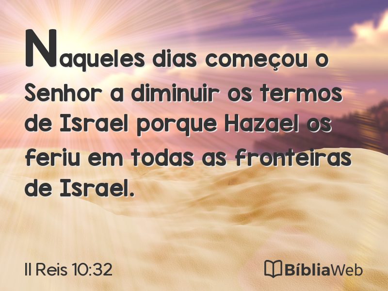 II Reis 10:32 em imagem para compartilhar