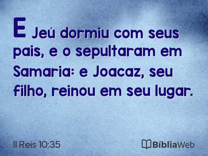 II Reis 10:35 em imagem para compartilhar