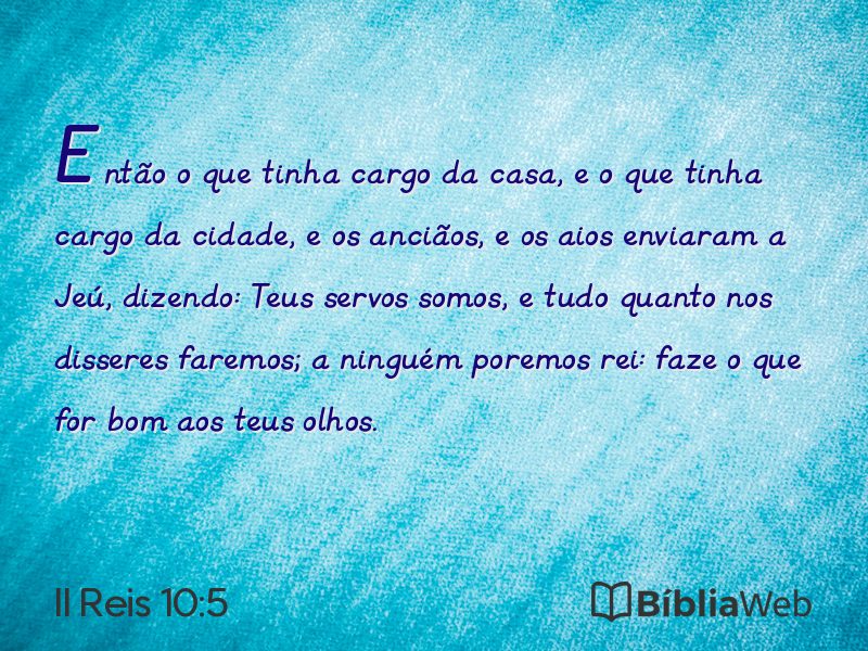 II Reis 10:5 em imagem para compartilhar