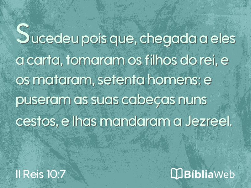 II Reis 10:7 em imagem para compartilhar