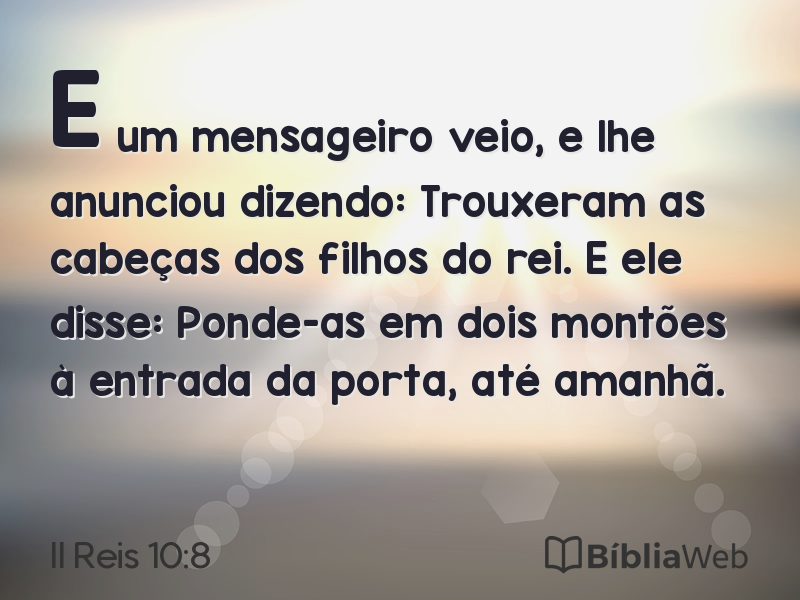 II Reis 10:8 em imagem para compartilhar