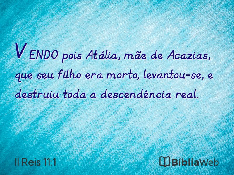 II Reis 11:1 em imagem para compartilhar
