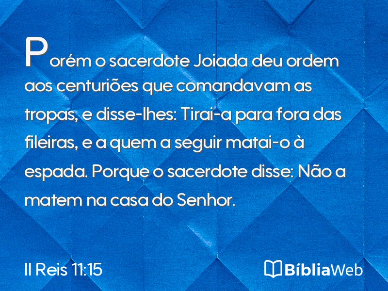 II Reis 11:15 em imagem para compartilhar
