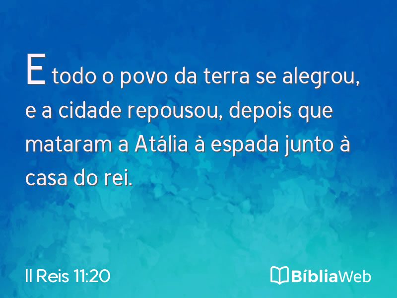 II Reis 11:20 em imagem para compartilhar